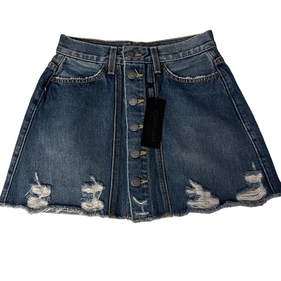 CARMAR FENTON DENIM NON-STRETCH MINI SKIRT NEW WITH TAGS